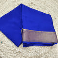 Pure Mysore Crepe Silk Saree – Royal Blue (Self)