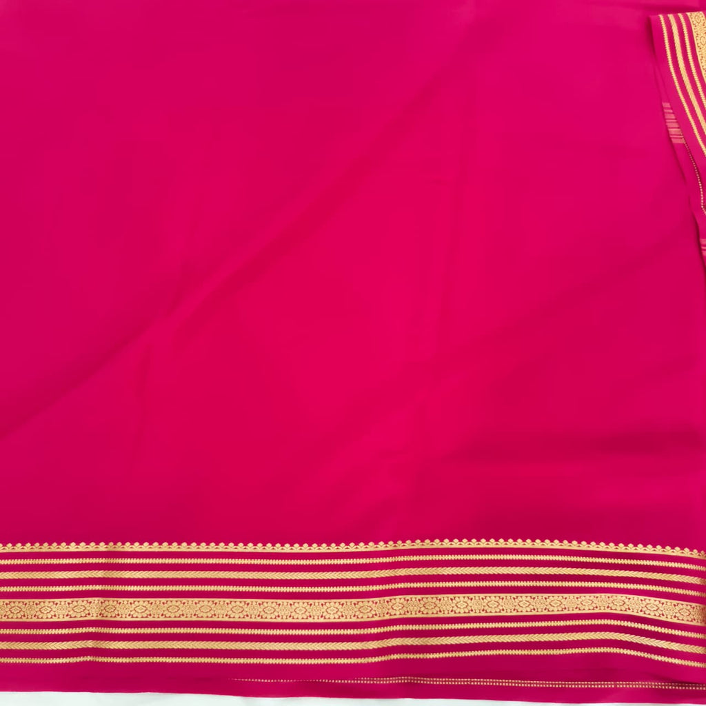 Pure Mysore Crepe Silk Saree – Magenta Pink (Self)