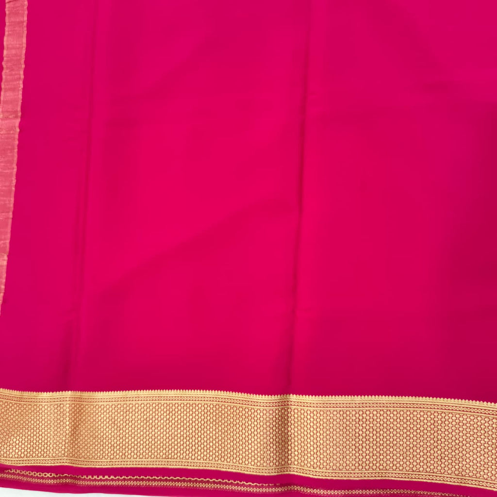 Pure Mysore Crepe Silk Saree – Magenta Pink (Self)