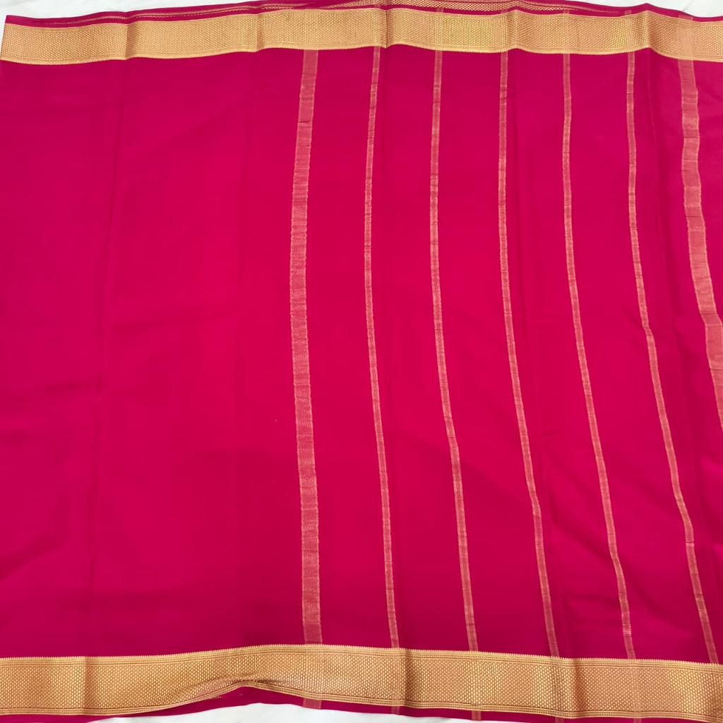 Pure Mysore Crepe Silk Saree – Magenta Pink (Self)