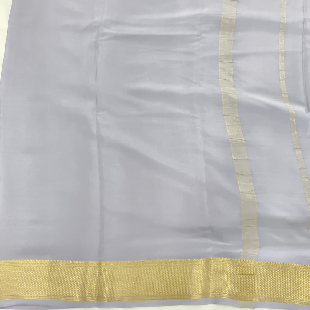 Pure Mysore Crepe Silk Saree – Grey Color (Self)