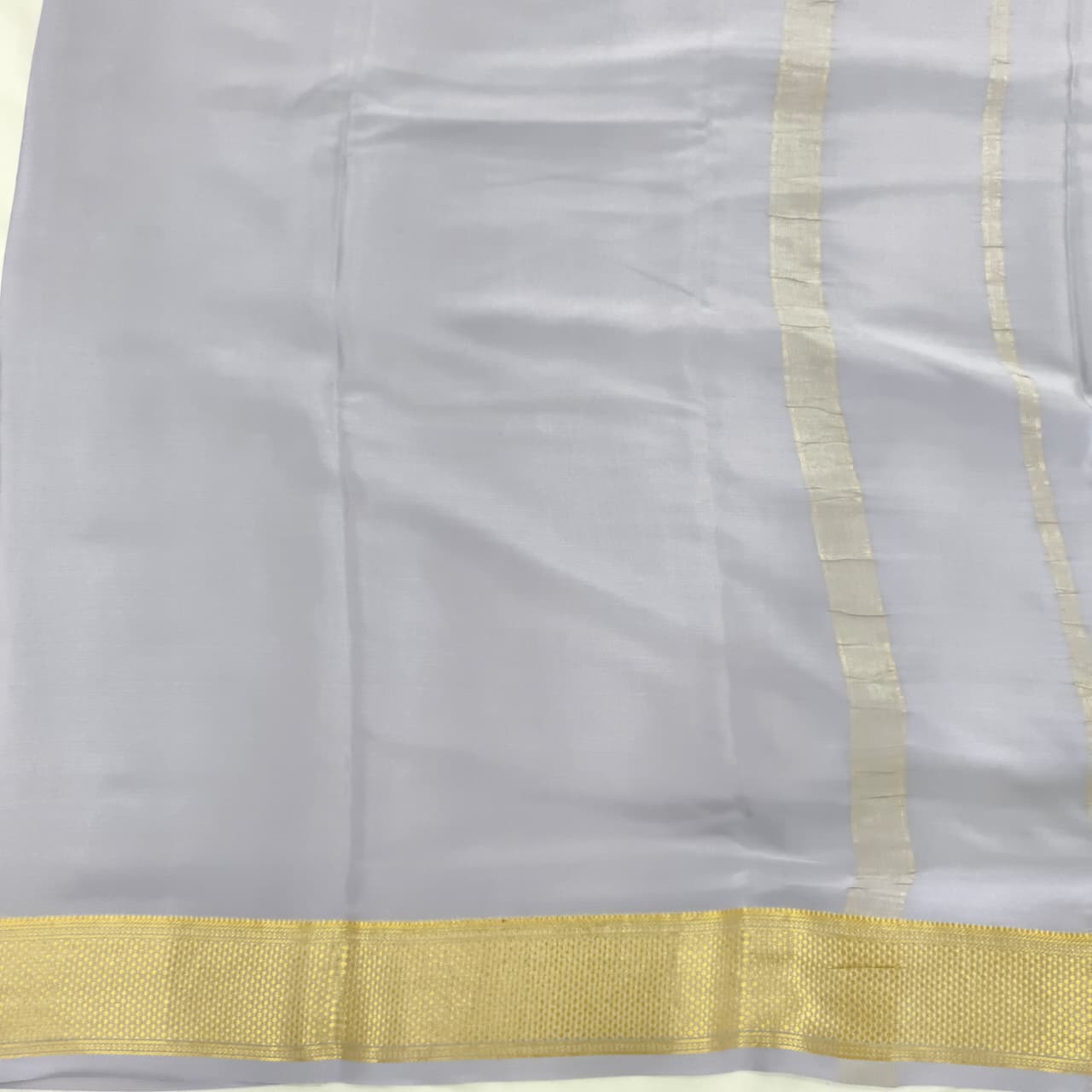 Pure Mysore Crepe Silk Saree – Grey Color (Self)