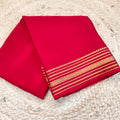 Pure Mysore Crepe Silk Saree – Red (Self)