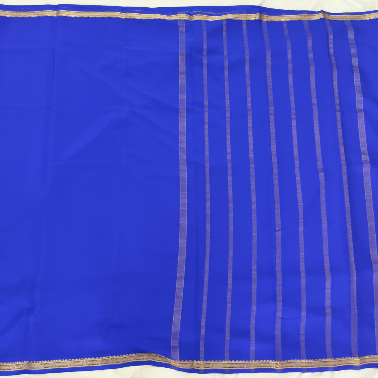 Pure Mysore Crepe Silk Saree – Royal Blue