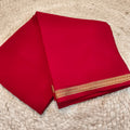 Pure Mysore Crepe Silk Saree – Red Self