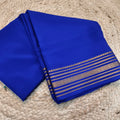 Pure Mysore Crepe Silk Saree – Royal Blue (Self)