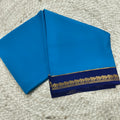 Pure Mysore Crepe Silk Saree – Light Blue and Navy Blue
