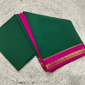 Pure Mysore Crepe Silk Saree – Green and Rani Pink