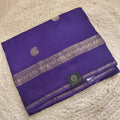 Purple Viscose Saree with Rani Pink Contrast blouse