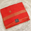 Orange Viscose Saree with Pink Contrast blouse