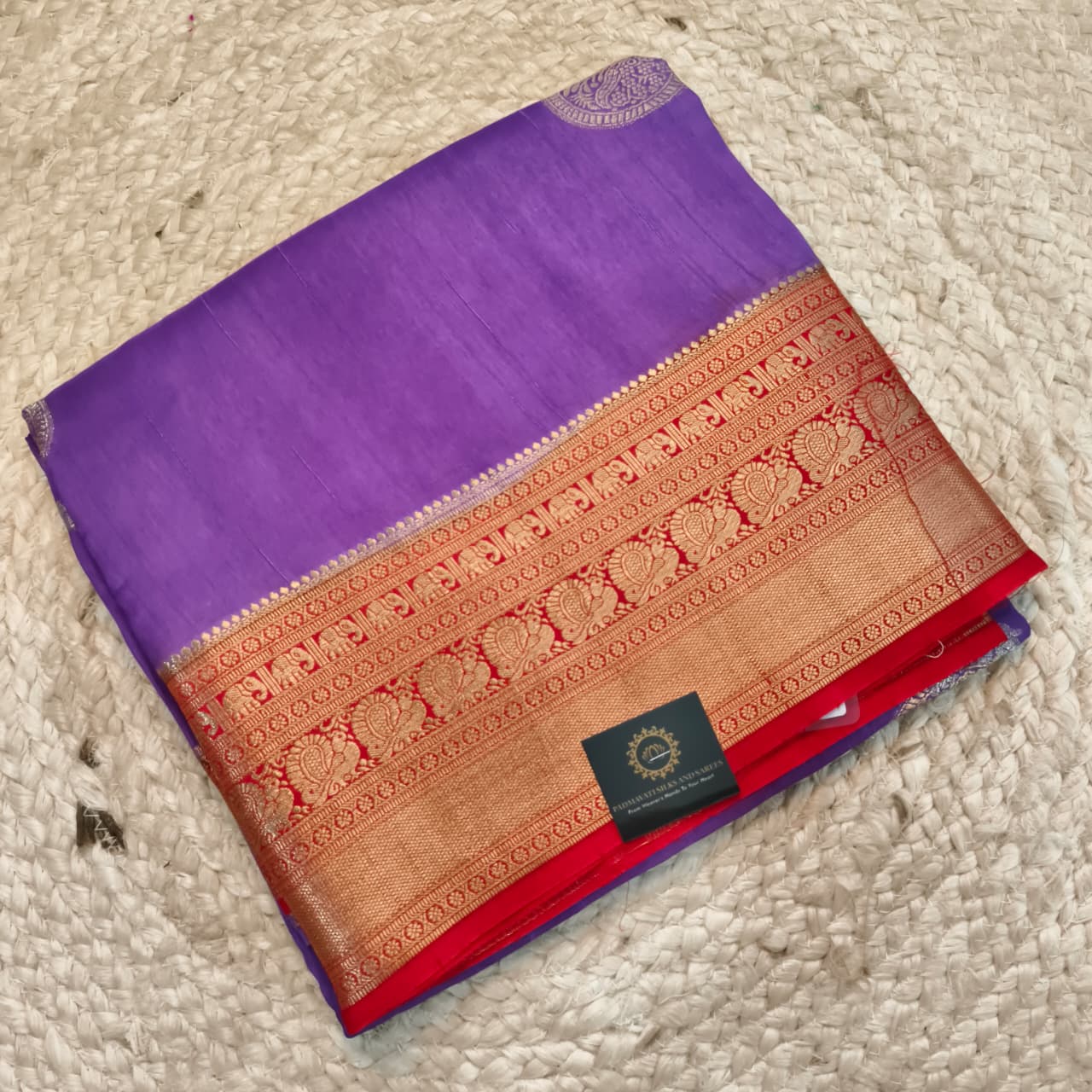 Light Purple Viscose Saree with Red Contrast Border