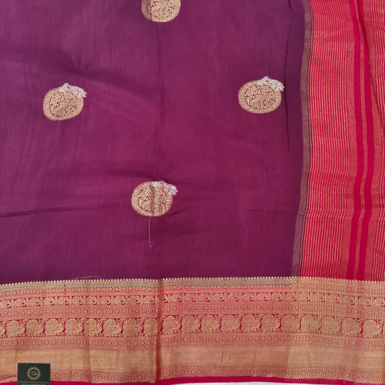 Deep Wine Viscose Saree with Pink Contrast Border