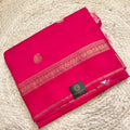 Pink Viscose Saree with Purple Contrast blouse