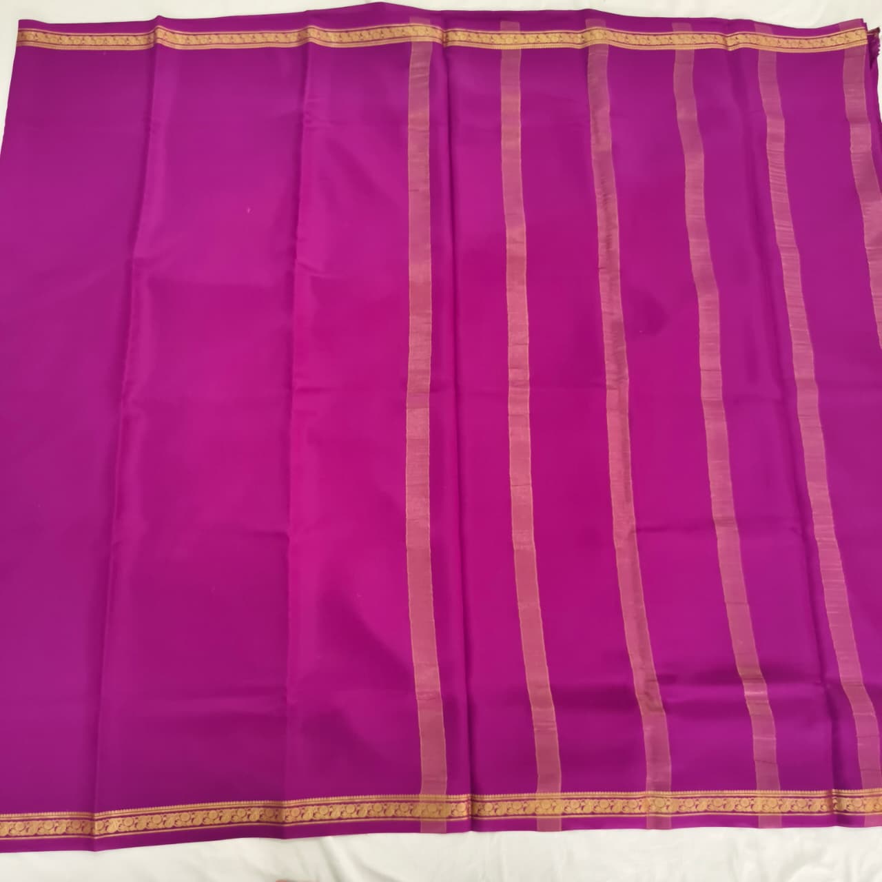 Pure Mysore Crepe Silk Saree – Dark Magenta
