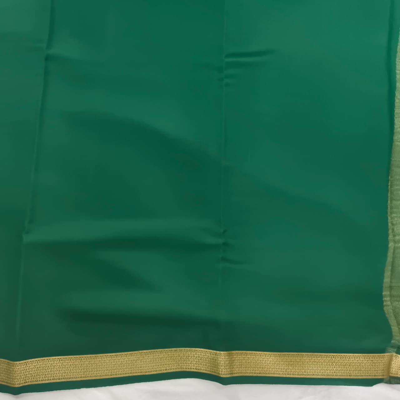 Pure Mysore Crepe Silk Saree – Rama Green