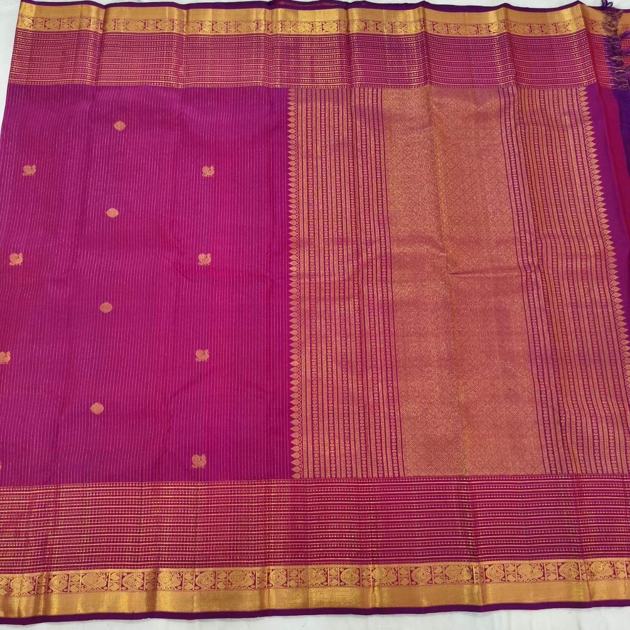 Pure Kanchipuram Handloom Silk Saree- Magenta Pink