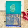 Pure Kanchipuram Handloom Silk Saree- Light Blue Color