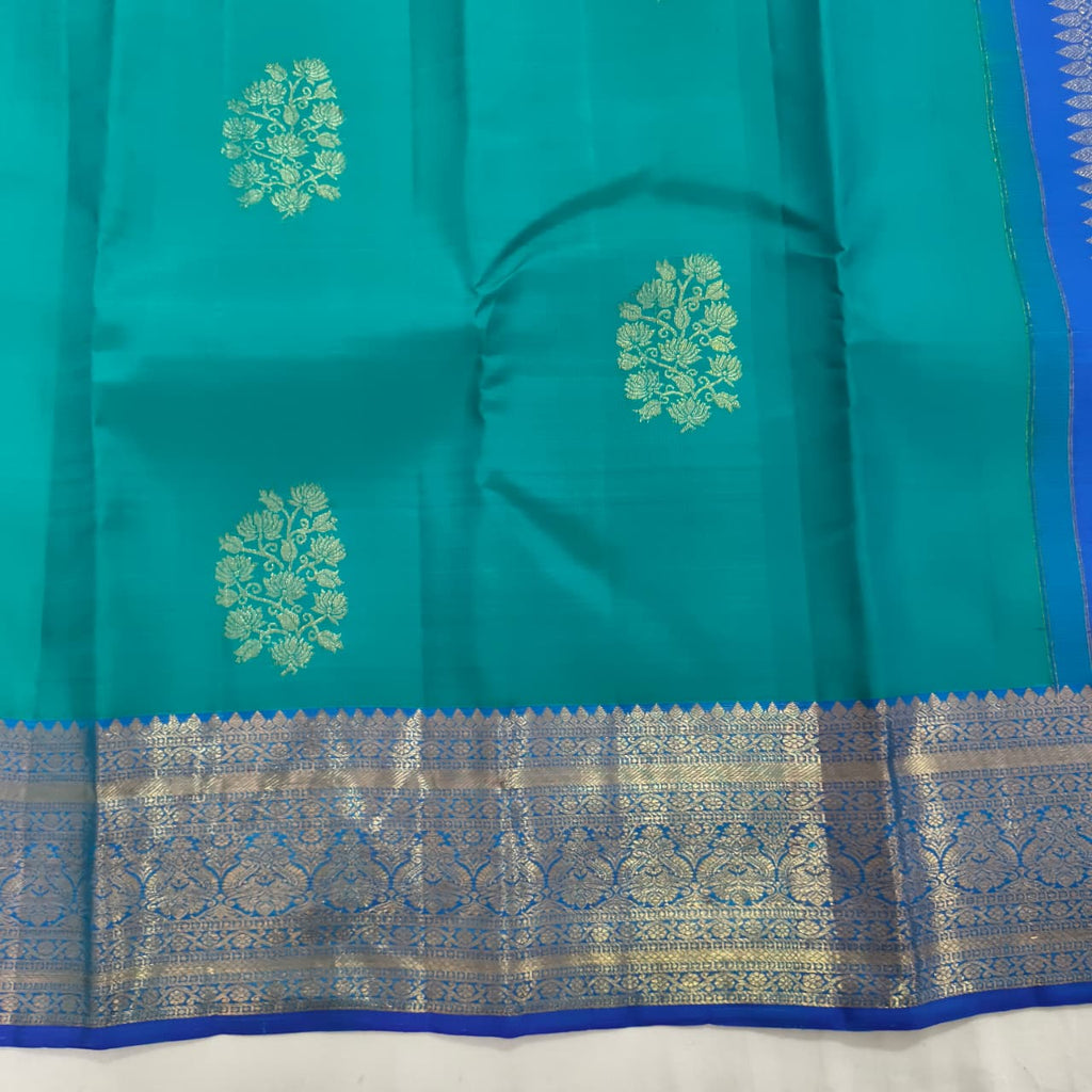 Pure Kanchipuram Handloom Silk Saree- Light Blue Color