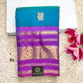 Pure Kanchipuram Silk Saree – Peacock Blue and Purple