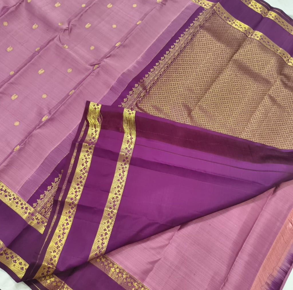 Pure Kanchipuram Silk Saree – Onion Pink and Wine