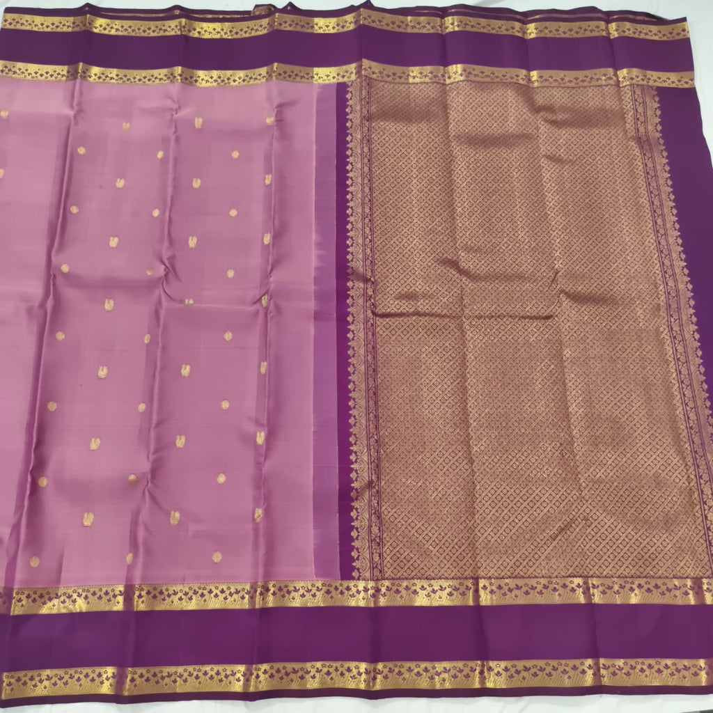 Pure Kanchipuram Silk Saree – Onion Pink and Wine