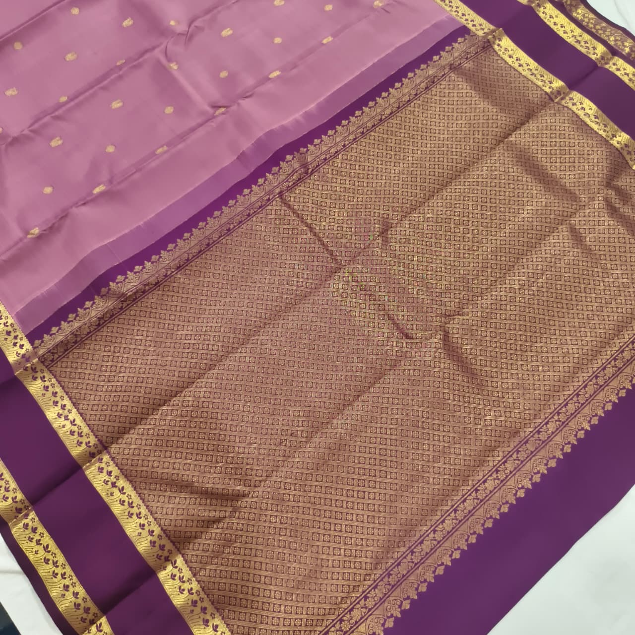 Pure Kanchipuram Silk Saree – Onion Pink and Wine