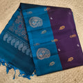 Soft Silk Saree – Purple and Blue Contrast