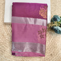 Semi Kanchipuram Silk Saree- Magenta and light Pink Contrast