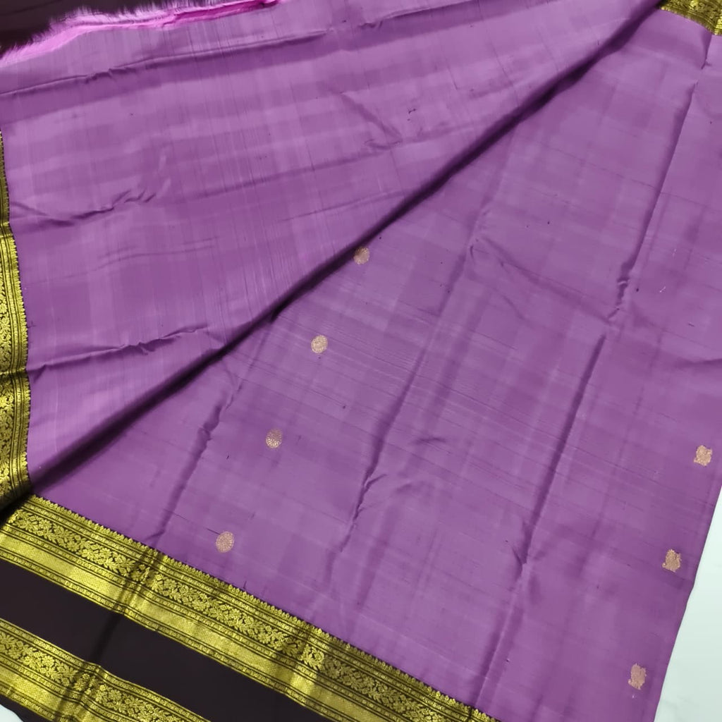 Pure Kanchipuram Silk Saree –Purple and Deep Chocolate