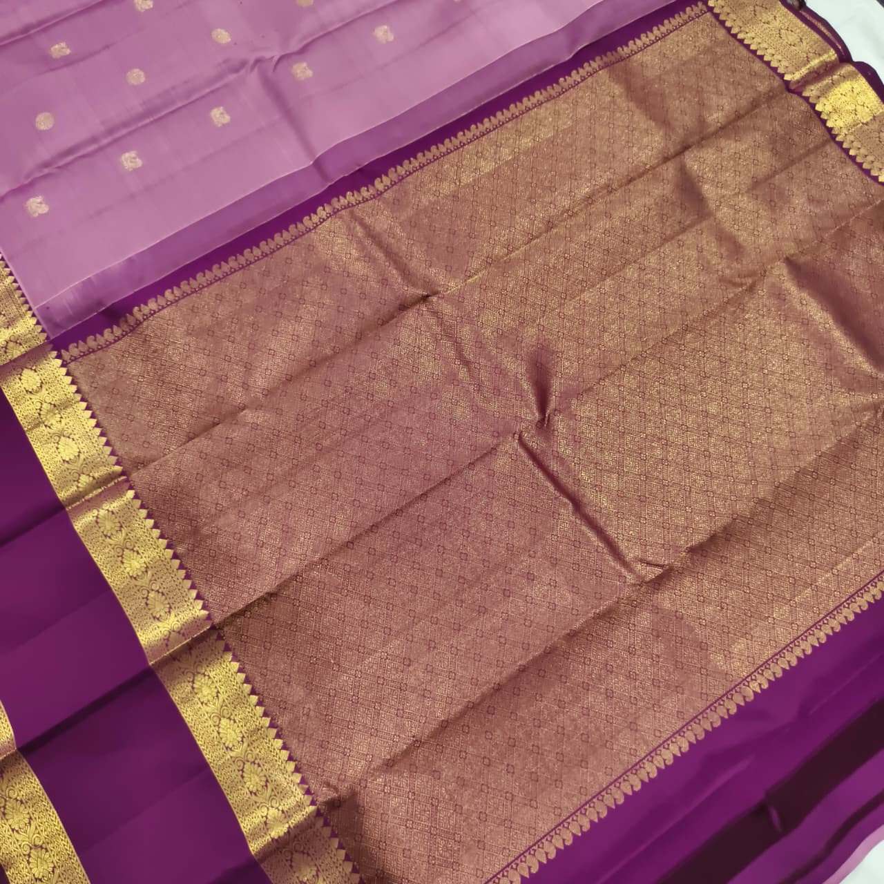 Pure Kanchipuram Silk Saree – Onion Pink and Deep Wine