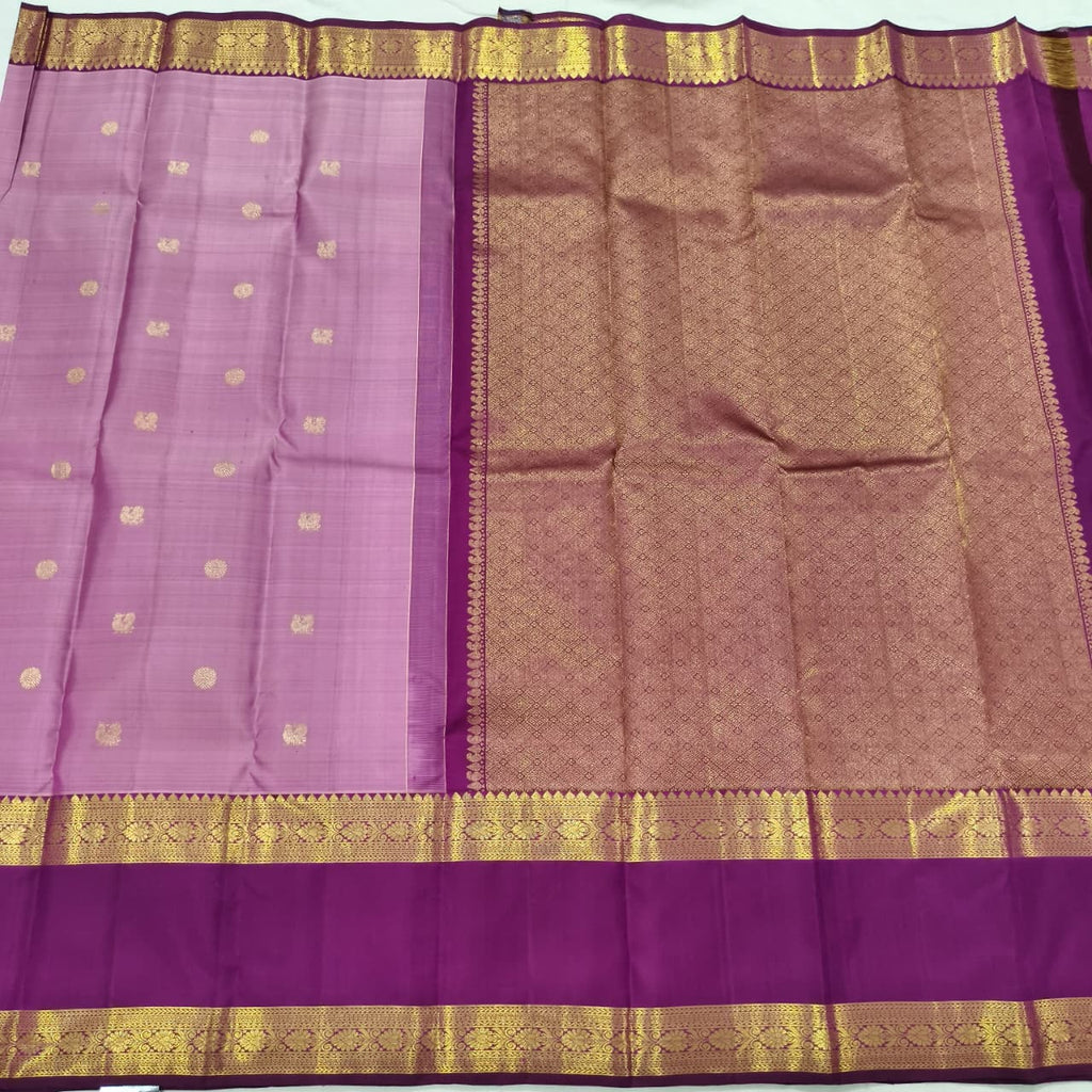 Pure Kanchipuram Silk Saree – Onion Pink and Deep Wine