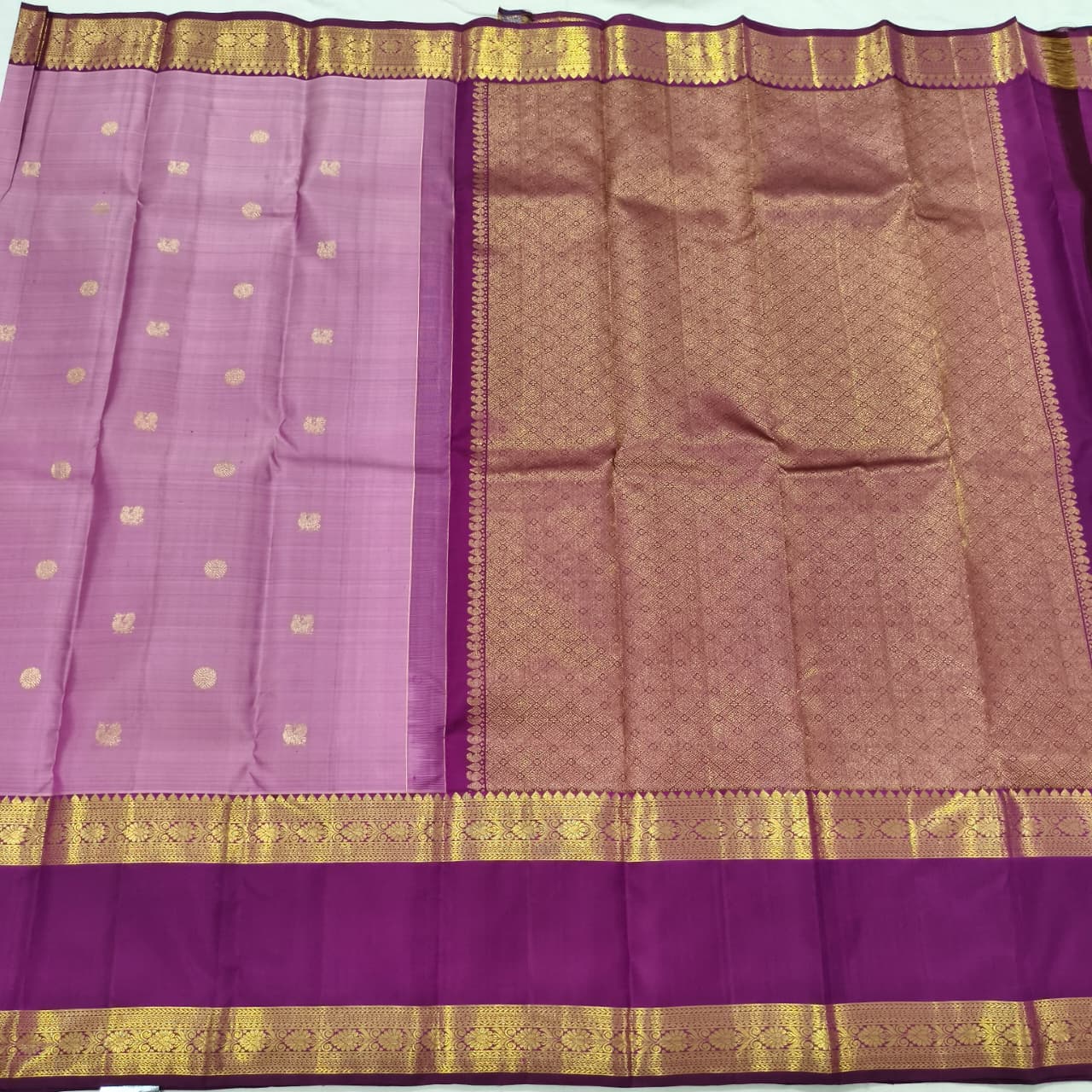 Pure Kanchipuram Silk Saree – Onion Pink and Deep Wine