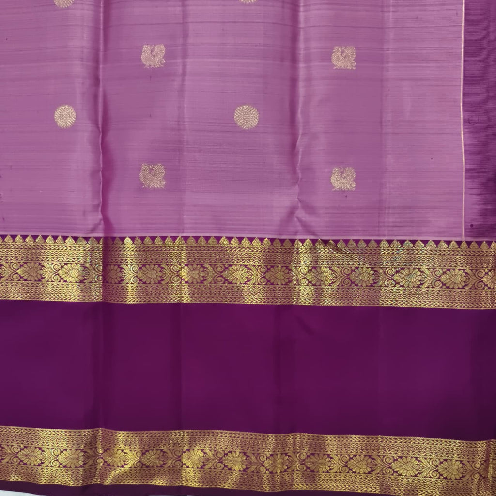 Pure Kanchipuram Silk Saree – Onion Pink and Deep Wine