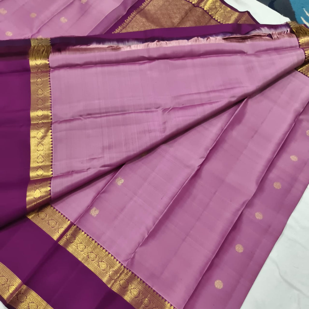 Pure Kanchipuram Silk Saree – Onion Pink and Deep Wine