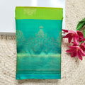 Pure Kanchipuram Silk Saree – Parrot Green and Blue