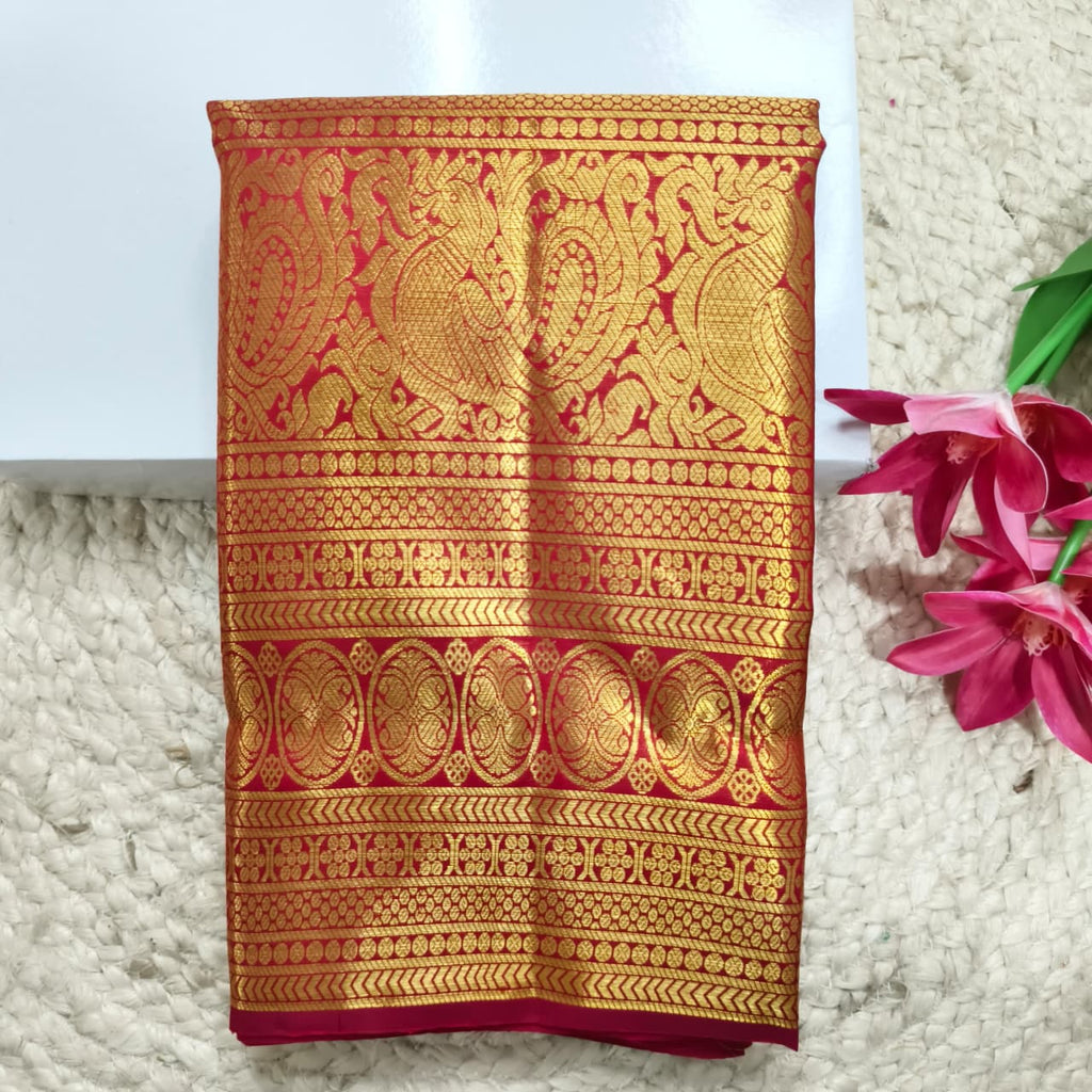 Pure Kanchipuram Silk Saree – Red