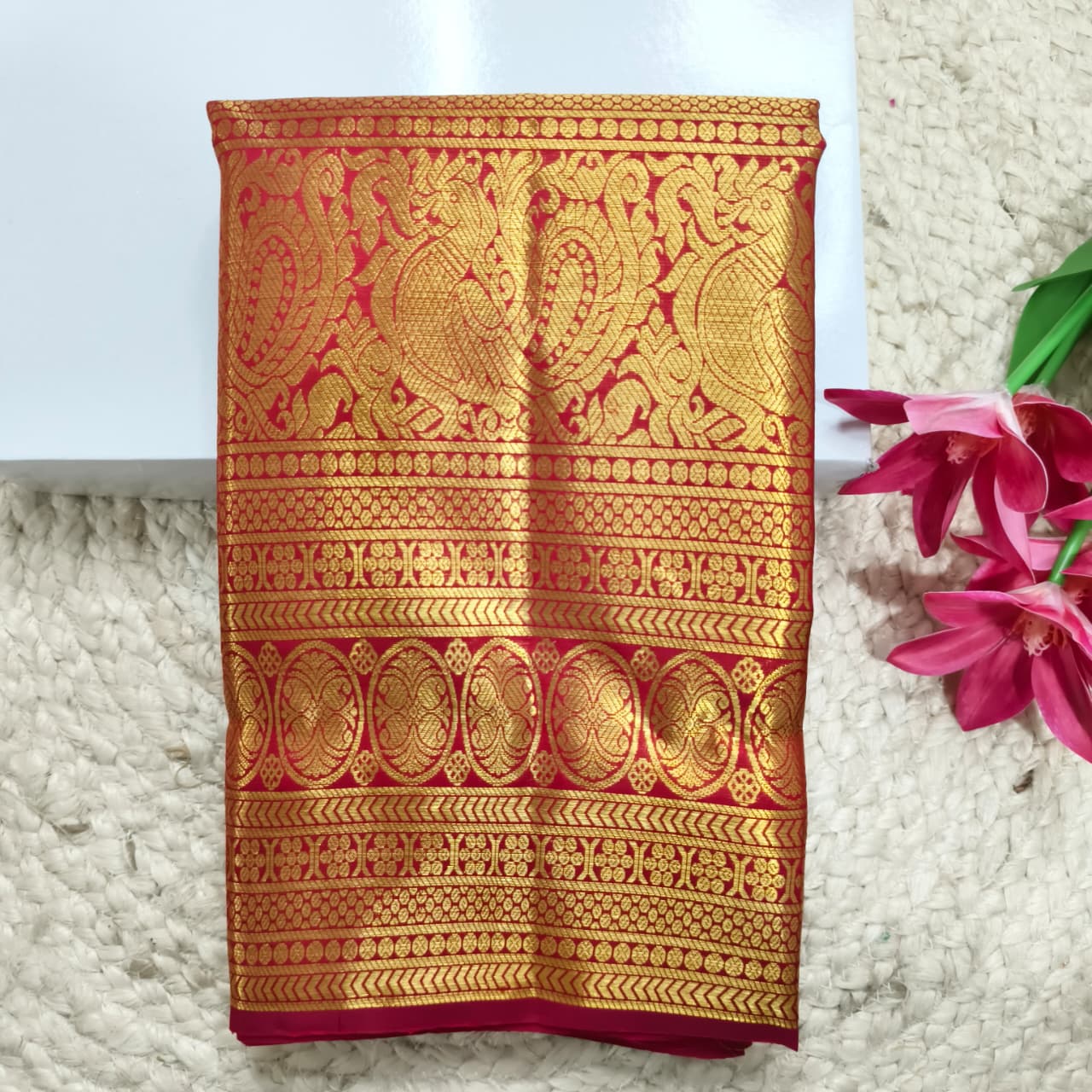 Pure Kanchipuram Silk Saree – Red