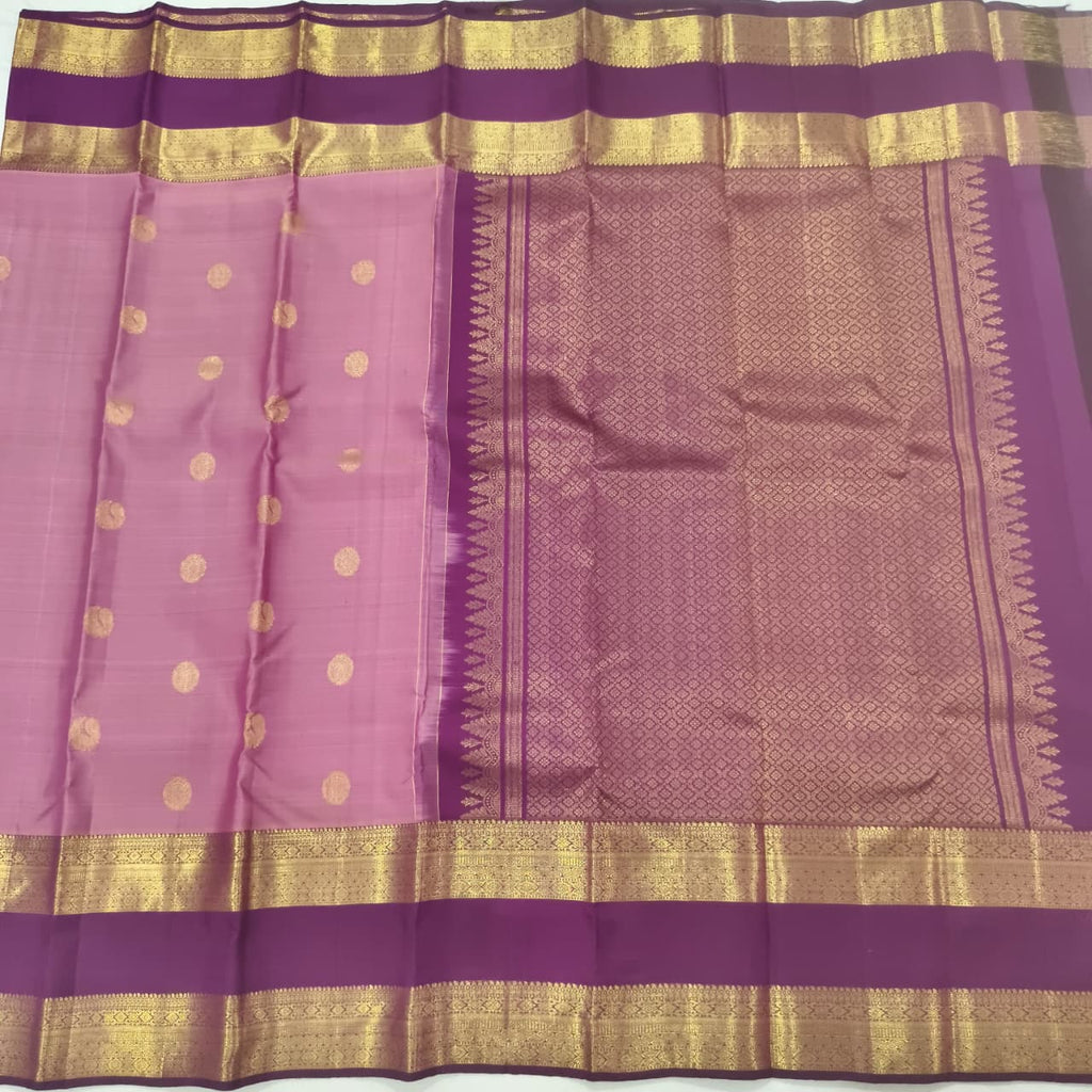 Pure Kanchipuram Silk Saree – Onion Pink and Deep Wine