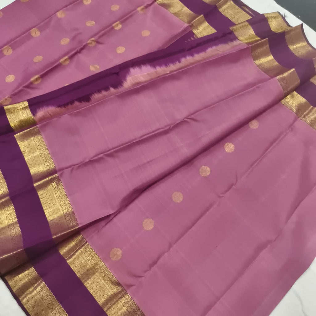 Pure Kanchipuram Silk Saree – Onion Pink and Deep Wine
