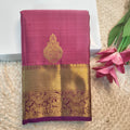 Pure Kanchipuram Silk Saree – Onion Pink and Wine Contrast