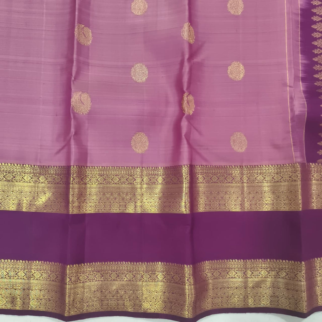 Pure Kanchipuram Silk Saree – Onion Pink and Deep Wine