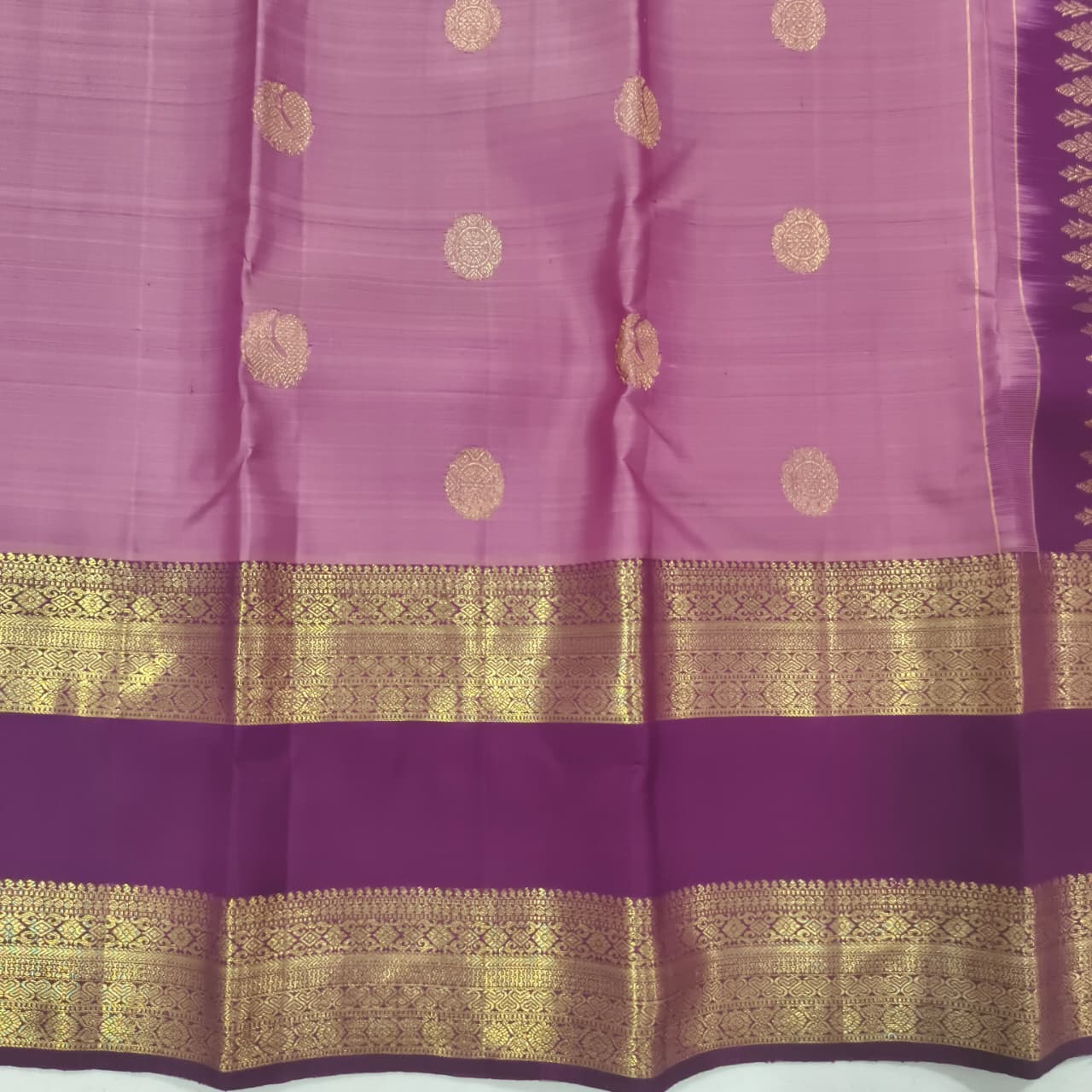 Pure Kanchipuram Silk Saree – Onion Pink and Deep Wine