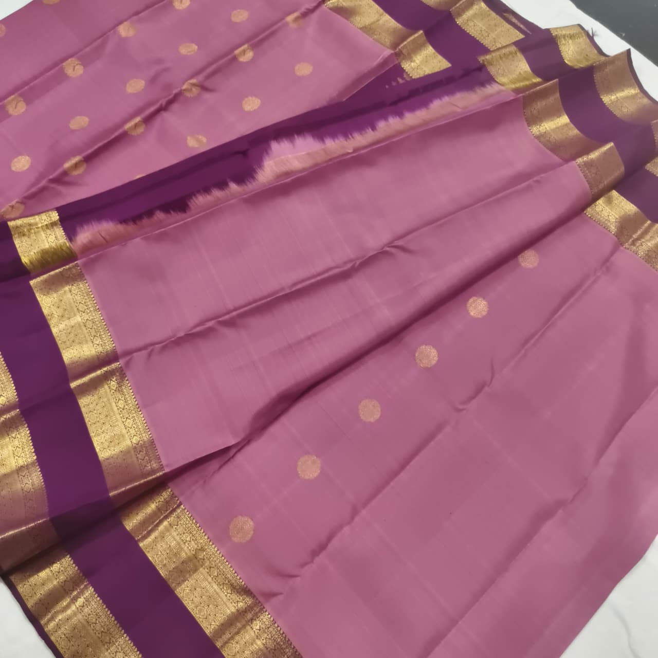 Pure Kanchipuram Silk Saree – Onion Pink and Deep Wine