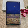 Pure Kanchipuram Silk Saree –Blue and Rexona Green