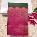 Pure Kanchipuram Silk Saree –Bottle Green and Magenta