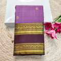 Pure Kanchipuram Silk Saree –Purple and Deep Chocolate