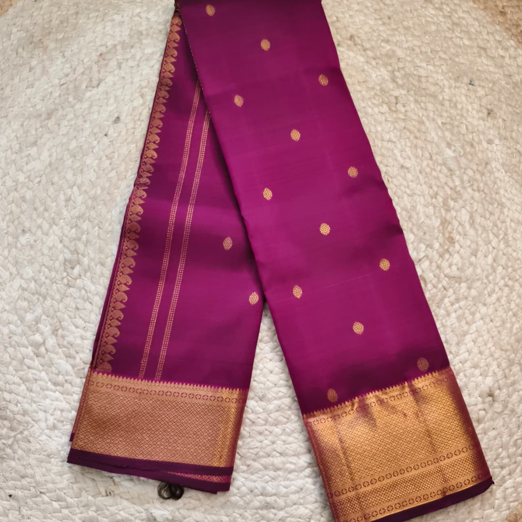 Pure Kanchipuram Silk Saree – Magenta Pink