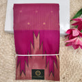 Semi Kanchipuram Brocade Silk Saree- Deep Magenta with Temple Border