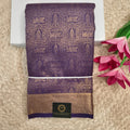 Semi Kanchipuram Brocade Silk Saree- Purple