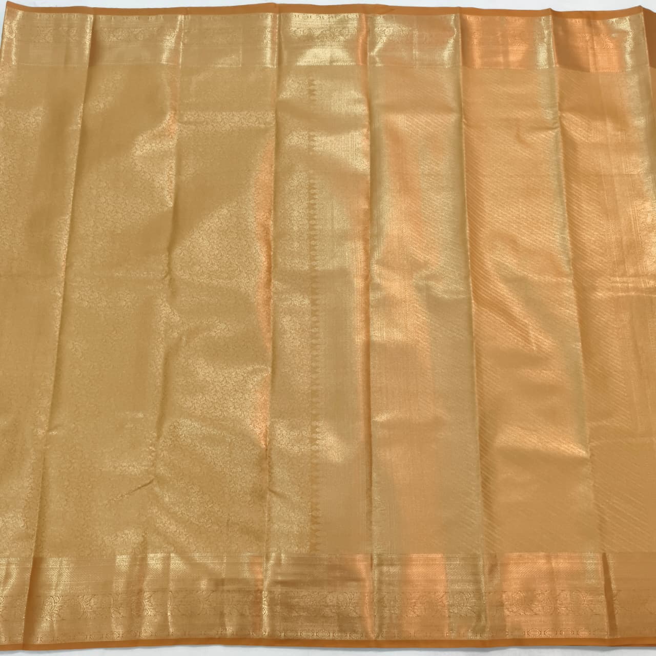 Semi Kanchipuram Brocade Silk Saree- Golden Yellow
